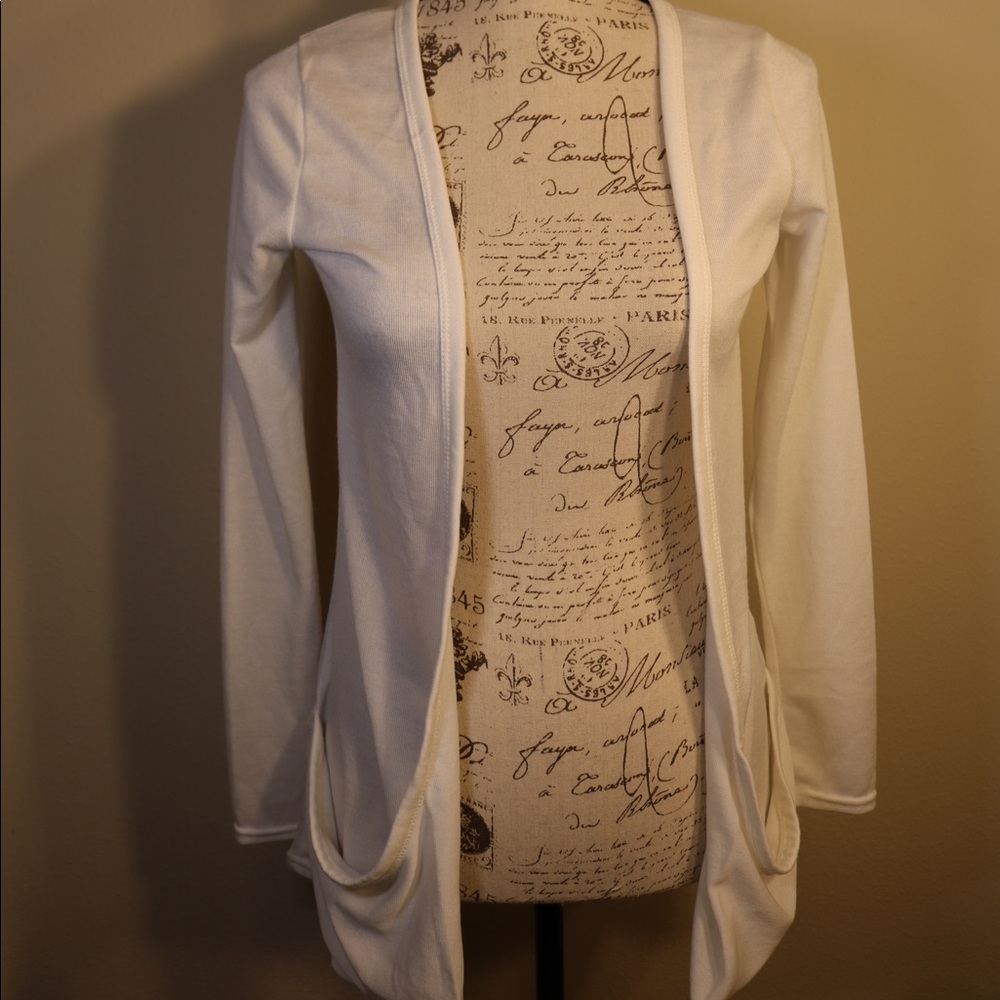 New lightweight pockets long length light cardigan